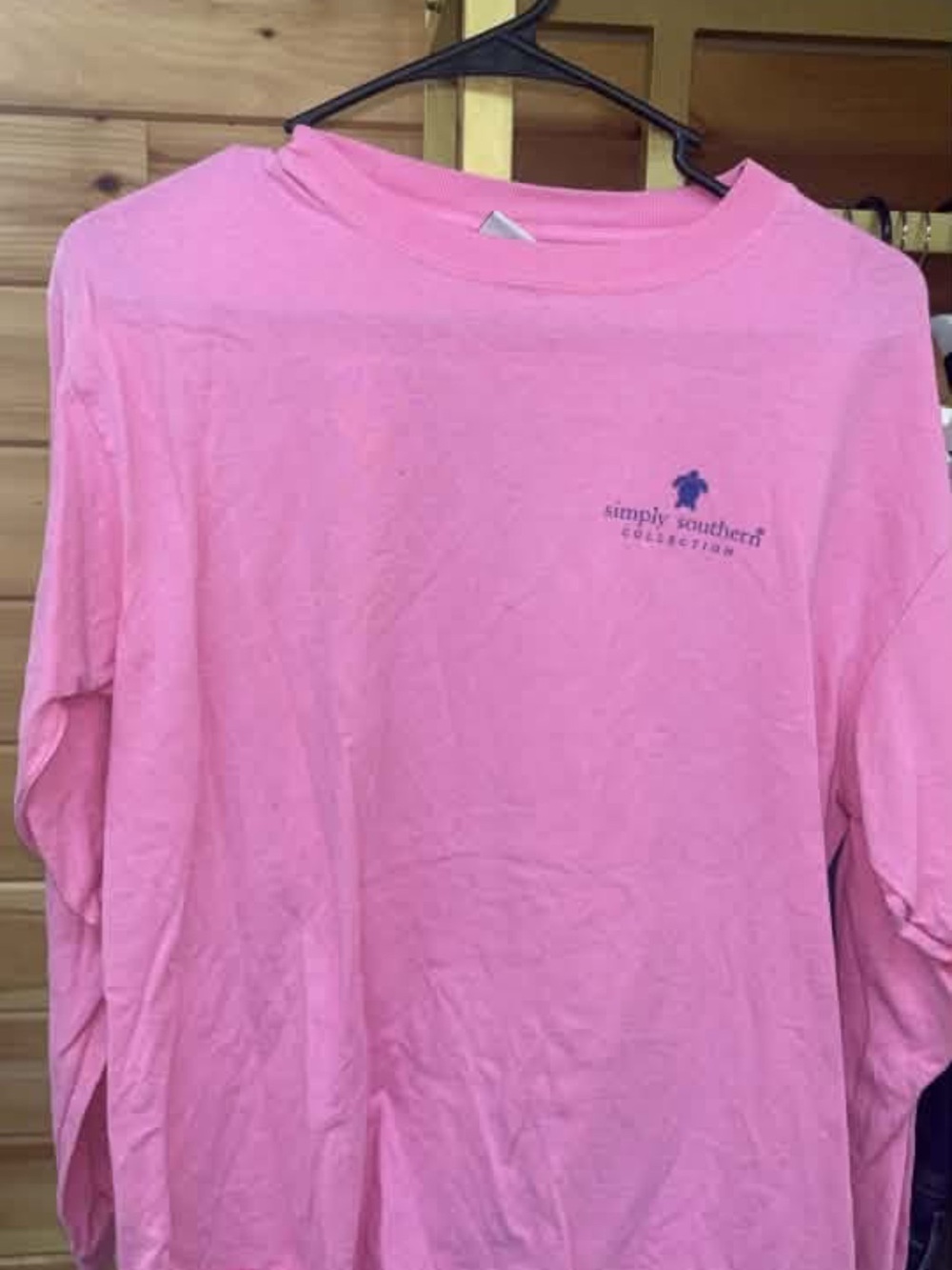 Simply Southern Pink Long Sleeve Tee with Small Chest Logo